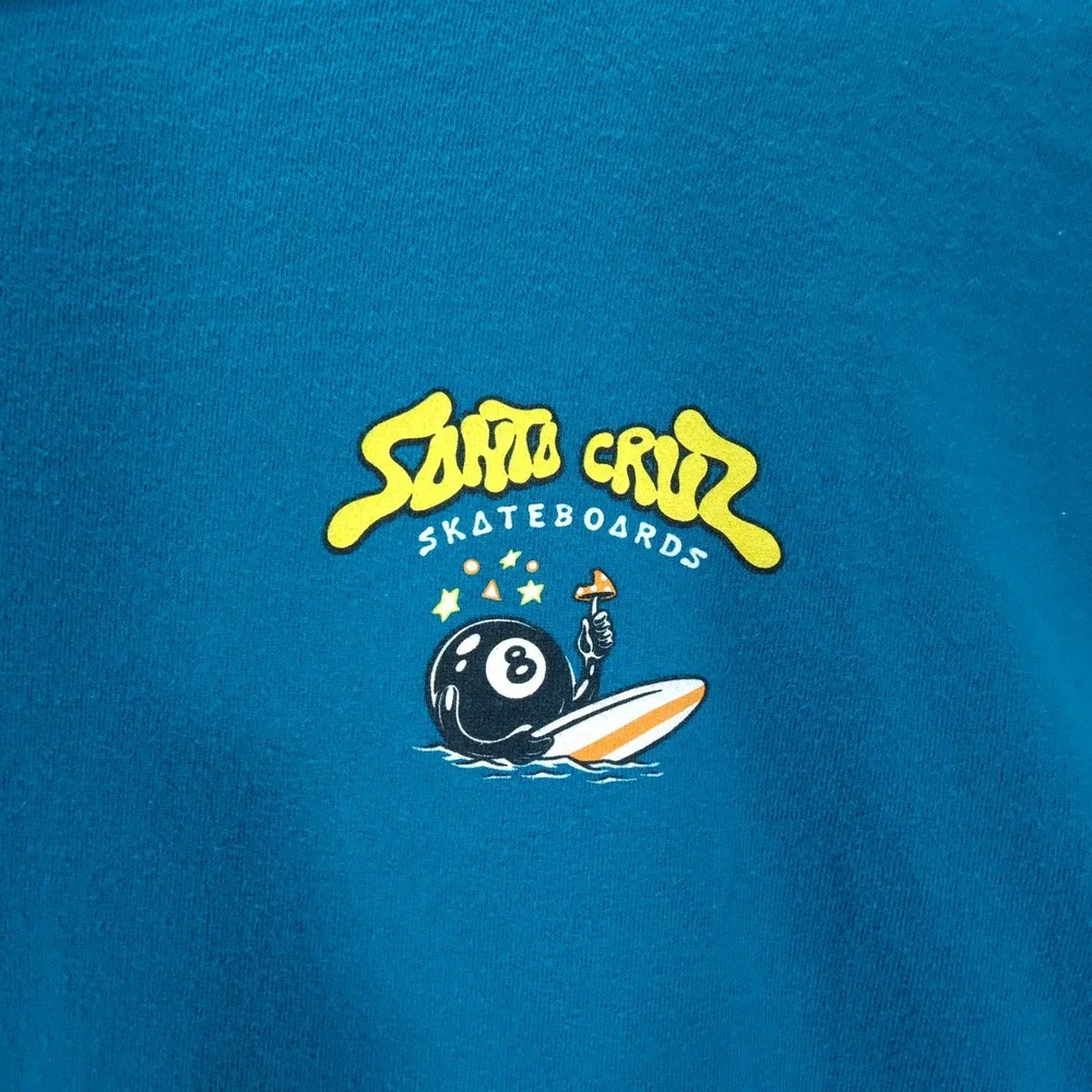 Santa Cruz T Shirt Mens XL Blue Skate Streetwear 8 Ball Surfing Graphic Tee - Picture 3 of 8